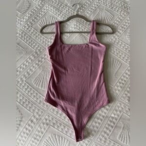 Abercrombie & Fitch- Cotton-Blend Seamless Fabric Tank Bodysuit